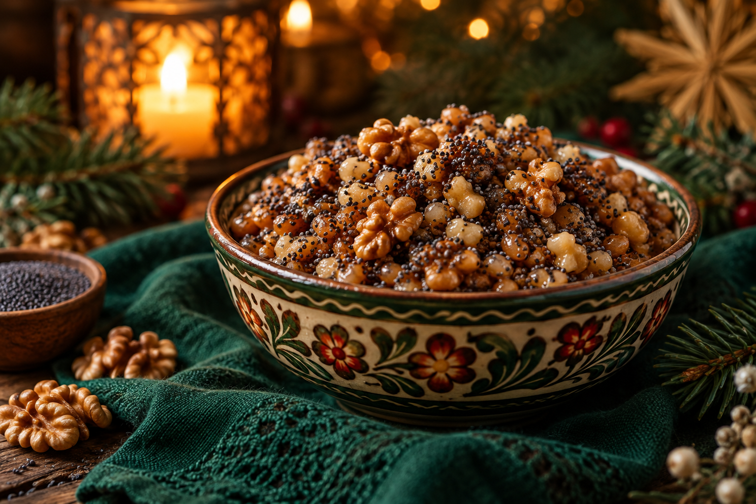 Kutia made with wheat berries, poppy seeds, honey and walnuts